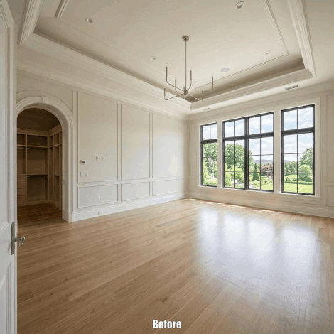 AI bedroom redesign before and after